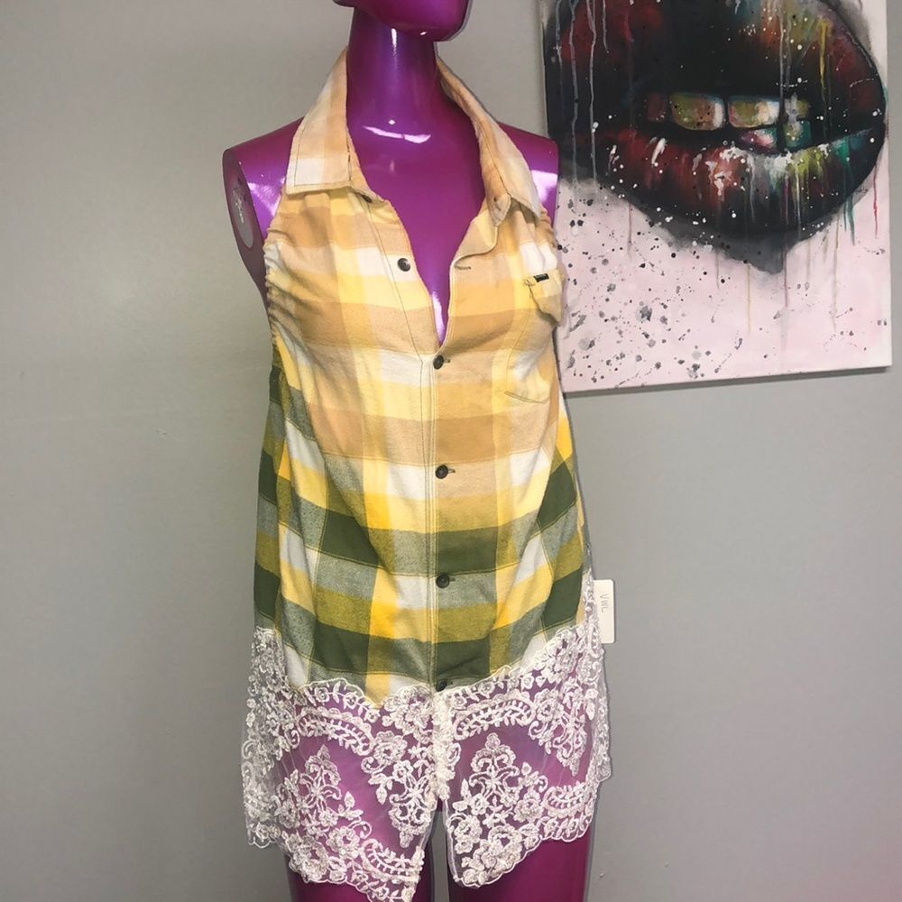 Vintage by Lisa reconstructed distressed flannel